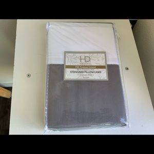 Gray and White Standard Pillowcases